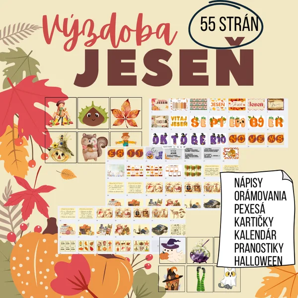 Jeseň - výzdoba / nástenka, september, október, november, pranostiky, sviatky, pexeso