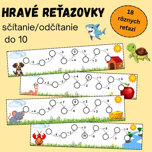 Sčítanie a odčítanie do 10/Hravé matematické reťazovky do 10
