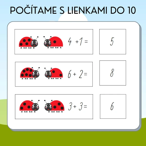 Počítame s lienkami do 10