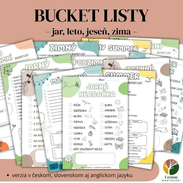Bucket listy – jar, leto, jeseň, zima