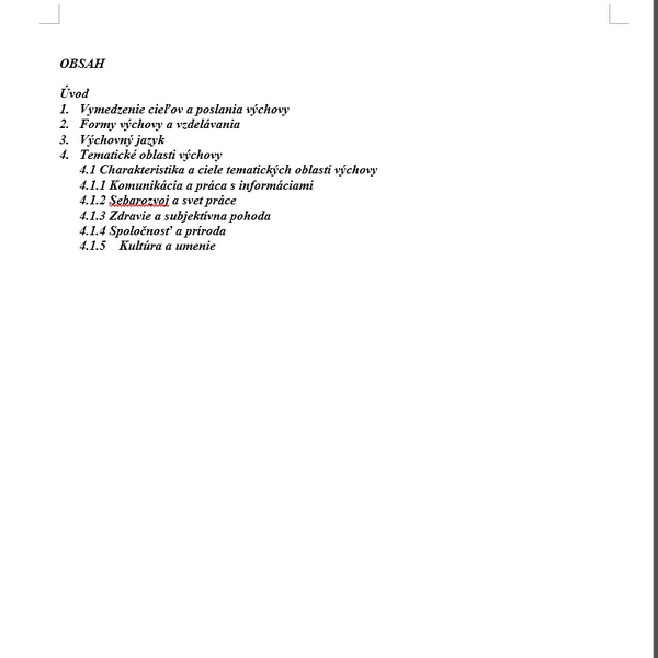 Výchovný program 2025