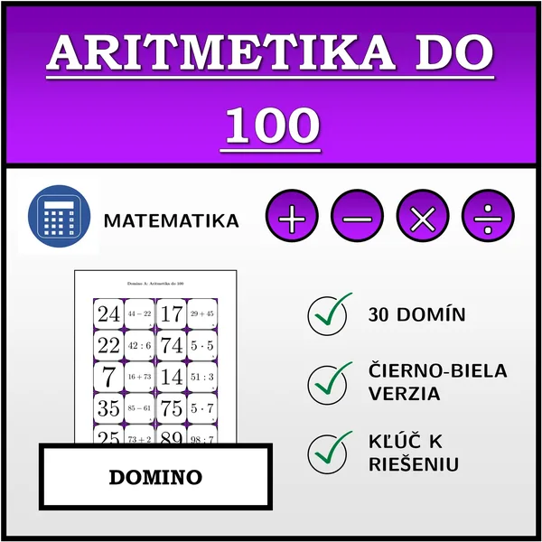 Domino - Aritmetika do 100 | matematika