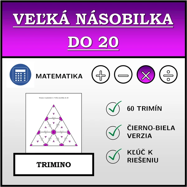 Trimino - Veľká násobilka do 20 | matematika