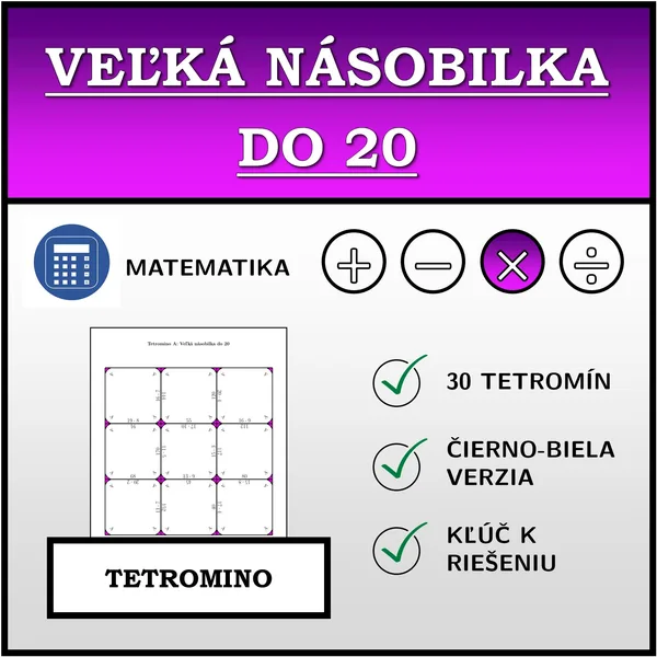Tetromino - Veľká násobilka do 20 | matematika