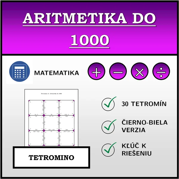 Tetromino - Aritmetika do 1000 | matematika