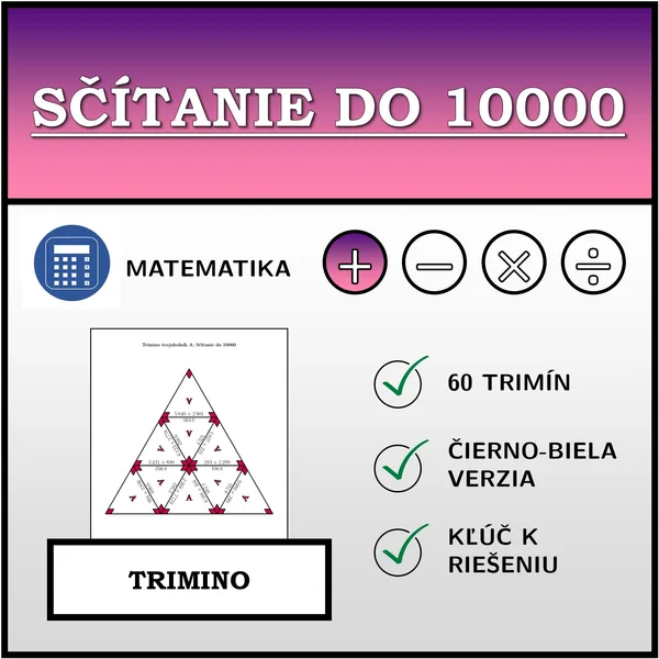 Trimino - Sčítanie do 10000 | matematika