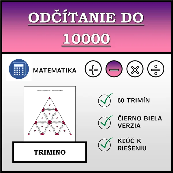 Trimino - Odčítanie do 10000 | matematika