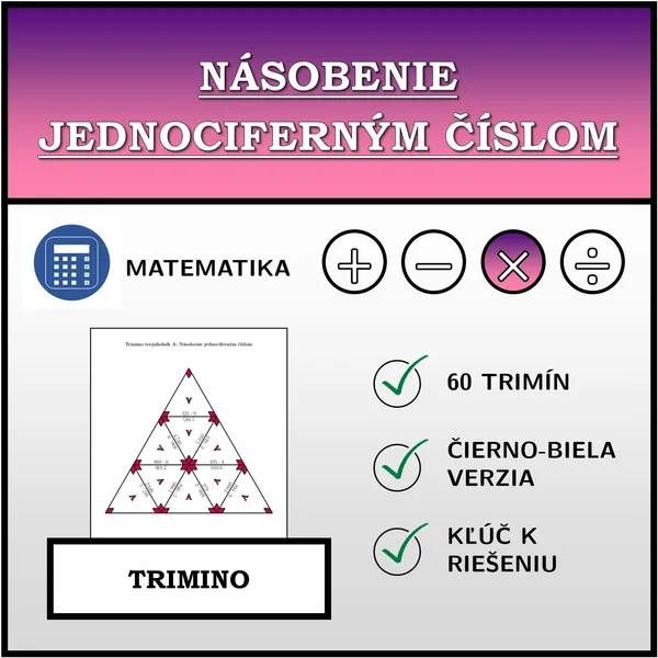 Trimino - Násobenie jednociferným číslom | matematika
