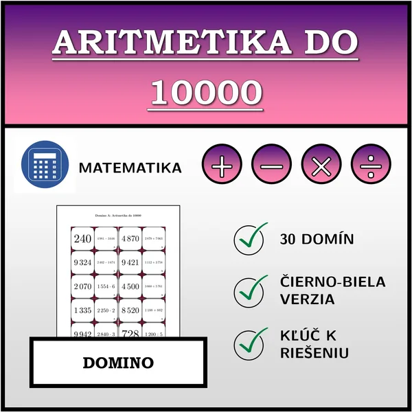 Domino - Aritmetika do 10000 | matematika