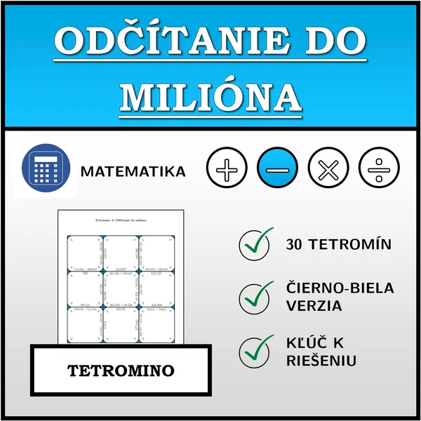 Tetromino - Odčítanie do milióna | matematika