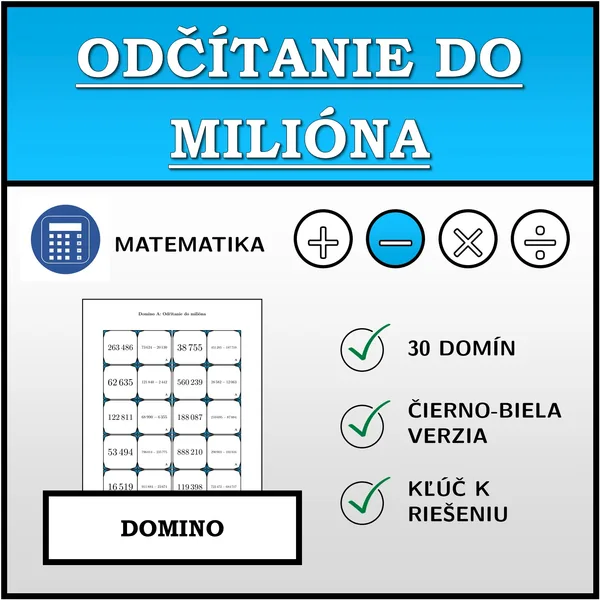 Domino - Odčítanie do milióna | matematika