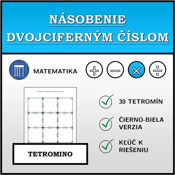 Tetromino - Násobenie dvojciferným číslom | matematika