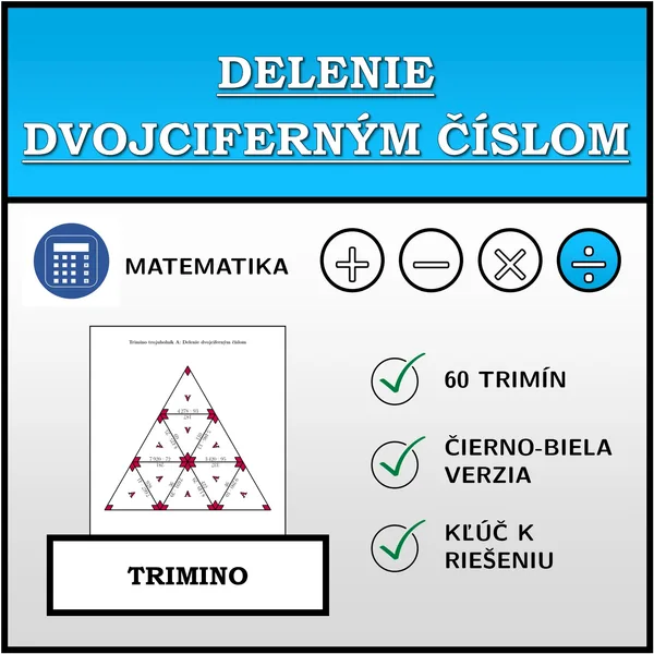 Trimino - Delenie dvojciferným číslom | matematika