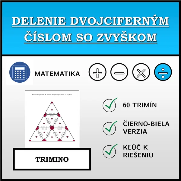 Trimino - Delenie dvojciferným číslom so zvyškom | matematika