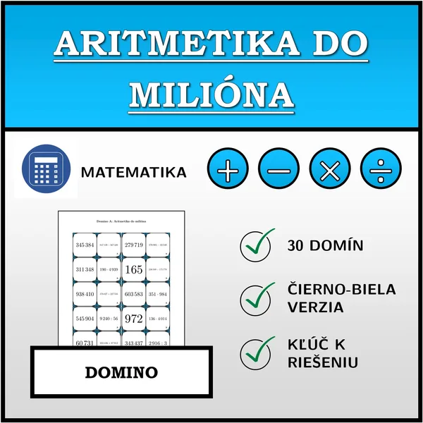 Domino - Aritmetika do milióna | matematika