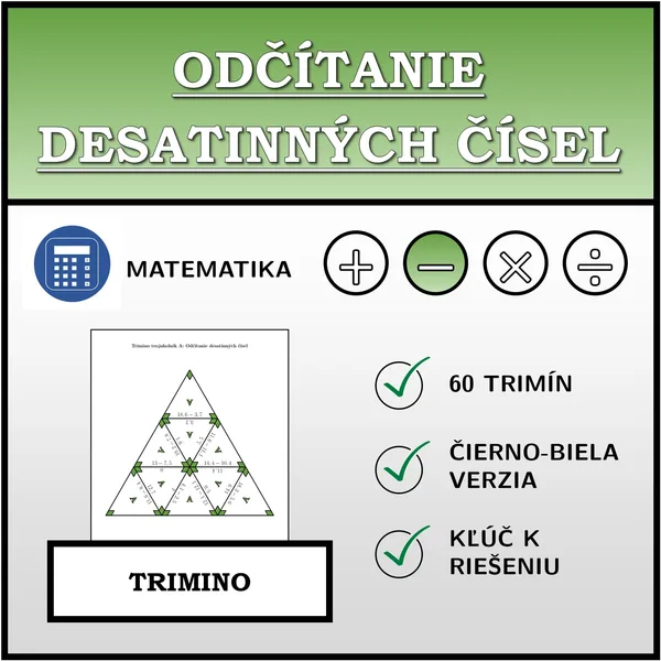 Trimino - Odčítanie desatinných čísel | matematika