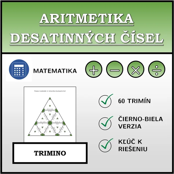 Trimino - Aritmetika desatinných čísel | matematika