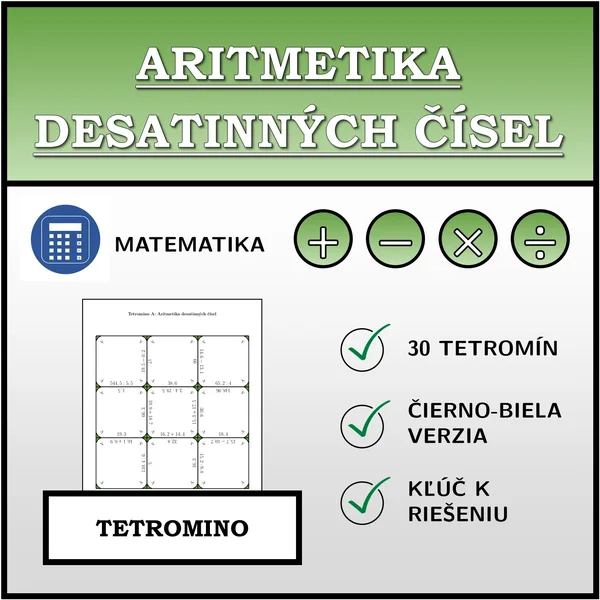Tetromino - Aritmetika desatinných čísel | matematika