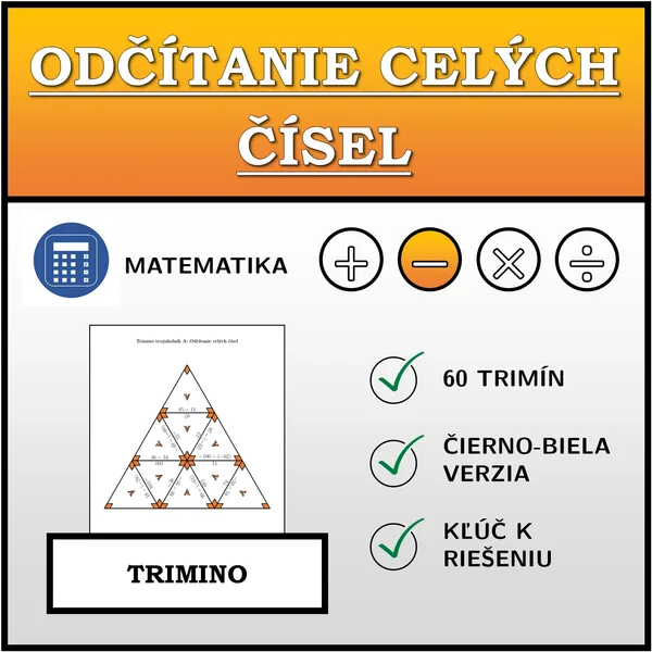 Trimino - Odčítanie celých čísel | matematika
