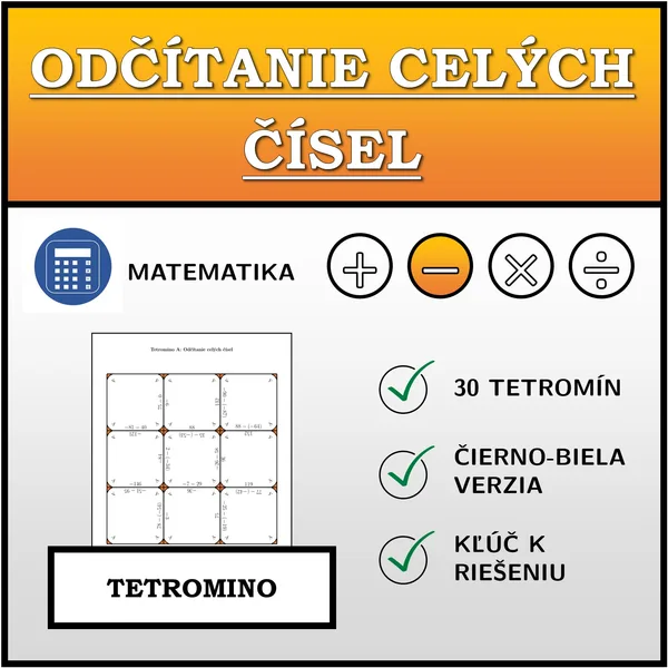 Tetromino - Odčítanie celých čísel | matematika