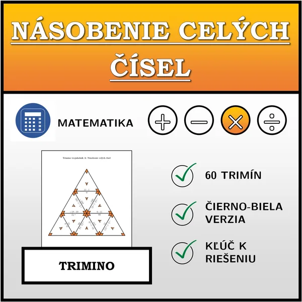 Trimino - Násobenie celých čísel | matematika