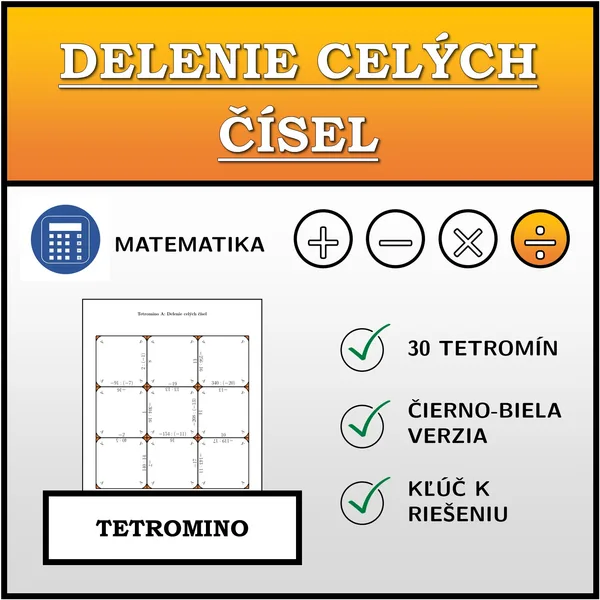 Tetromino - Delenie celých čísel | matematika