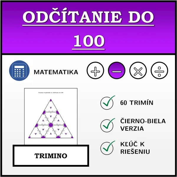 Trimino - Odčítanie do 100 | matematika