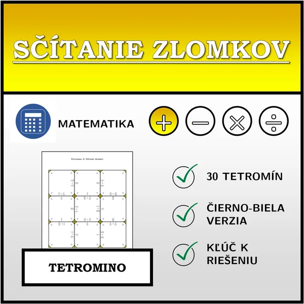 Tetromino - Sčítanie zlomkov | matematika