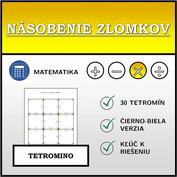 Tetromino - Násobenie zlomkov | matematika