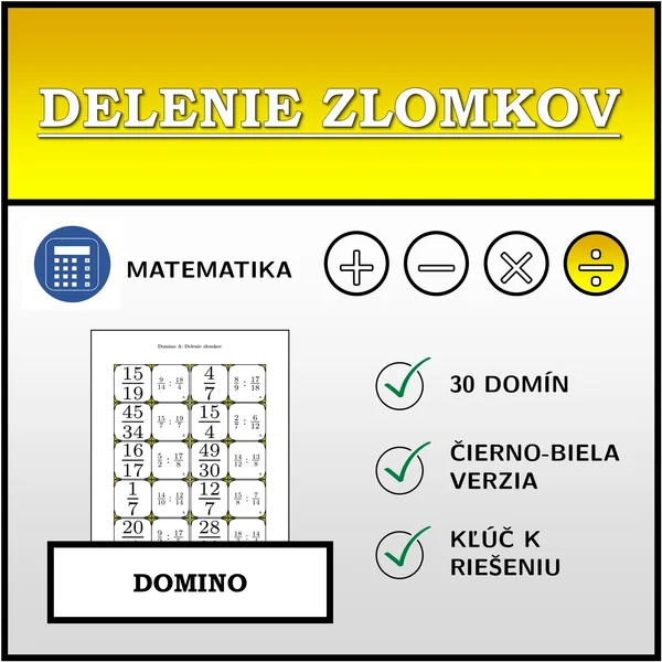 Domino - Delenie zlomkov | matematika