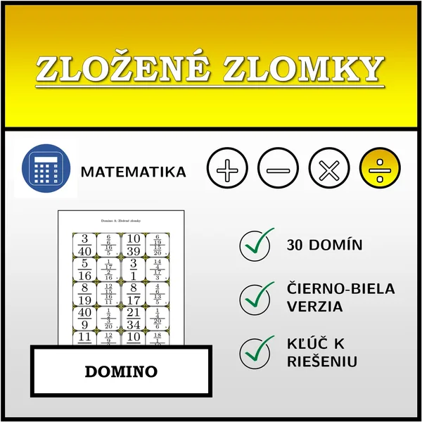 Domino - Zložené zlomky | matematika