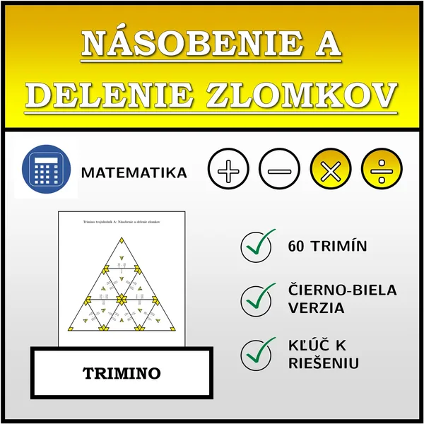 Trimino - Násobenie a delenie zlomkov | matematika