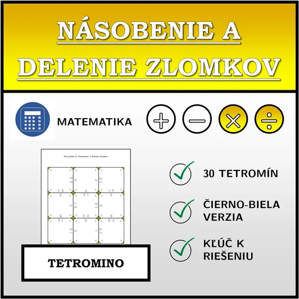 Tetromino - Násobenie a delenie zlomkov | matematika