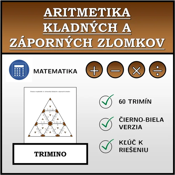 Trimino - Aritmetika kladných a záporných zlomkov | matematika
