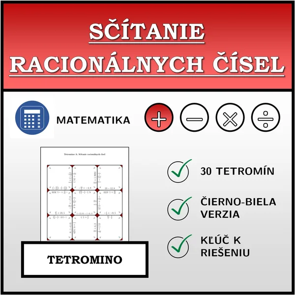 Tetromino - Sčítanie racionálnych čísel | matematika