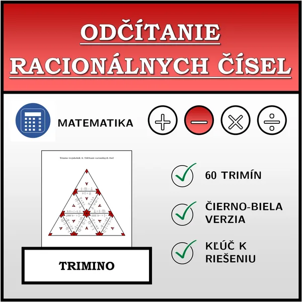 Trimino - Odčítanie racionálnych čísel | matematika