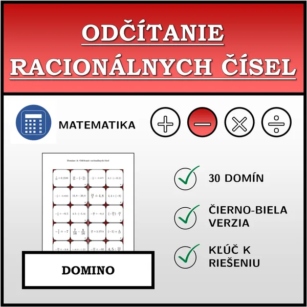 Domino - Odčítanie racionálnych čísel | matematika