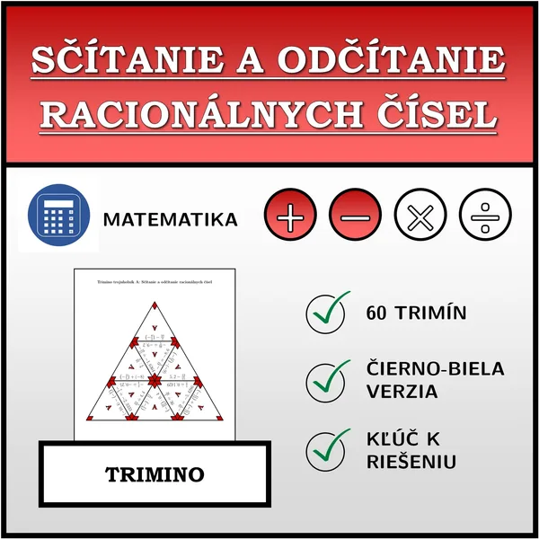 Trimino - Sčítanie a odčítanie racionálnych čísel | matematika