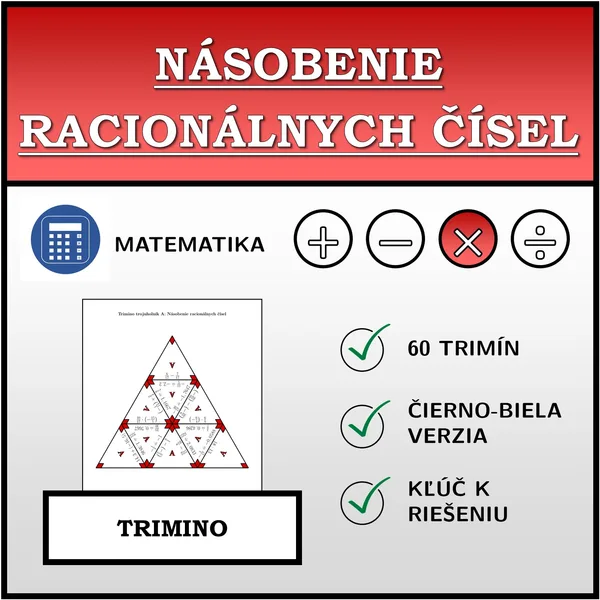 Trimino - Násobenie racionálnych čísel | matematika