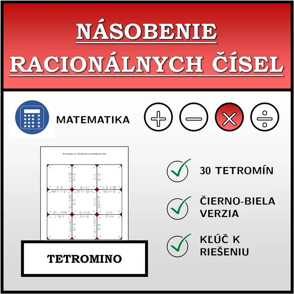 Tetromino - Násobenie racionálnych čísel | matematika
