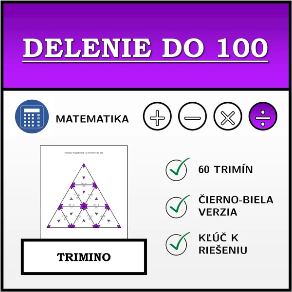 Trimino - Delenie do 100 | matematika