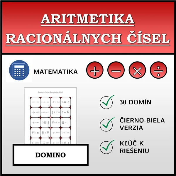 Domino - Aritmetika racionálnych čísel | matematika