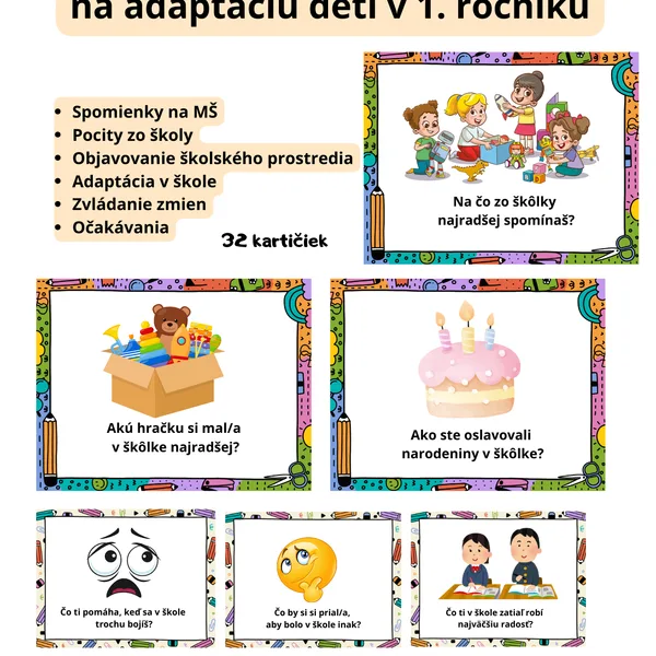Adaptácia žiakov na 1. ročník - komunikačné kartičky na ranné kruhy