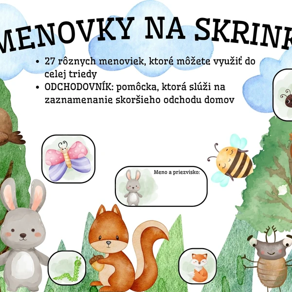 Menovky na skrinky
