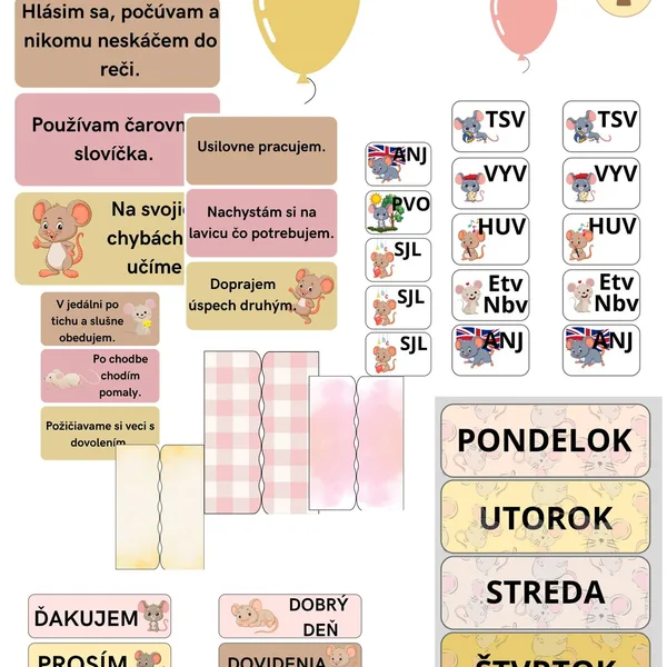 výzdoba triedy - myšky