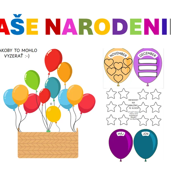 NAŠE NARODENINY - nadpis k narodeninovníku NARODENINY - BALÓNY