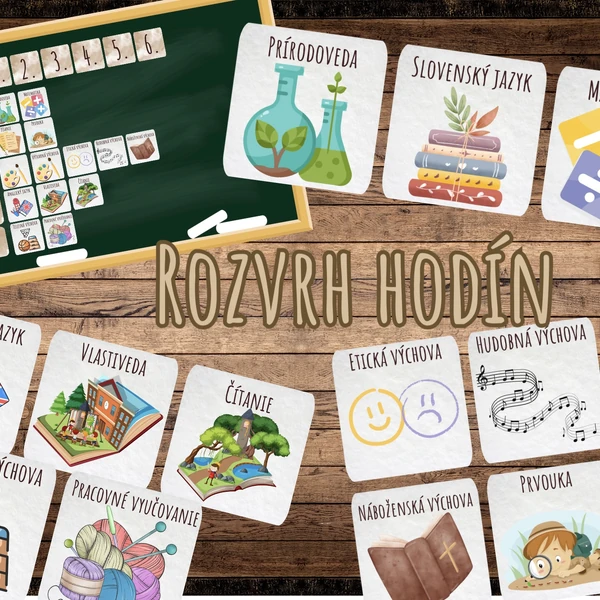 Rozvrh hodín- hnedý motív 