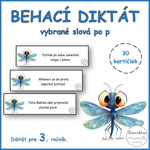 Behací diktát - vybrané slová po p