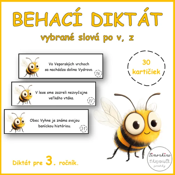 Behací diktát - vybrané slová po v, z