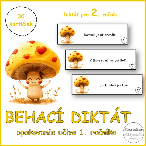 Behací diktát - opakovanie učiva 1. ročníka